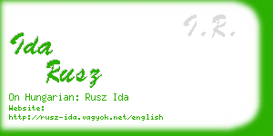 ida rusz business card